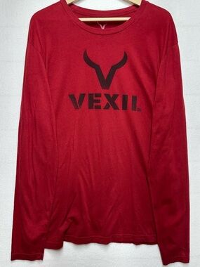 VEXIL Men’s XL Red Logo Graphic Long Sleeve T Shirt 100% Cotton